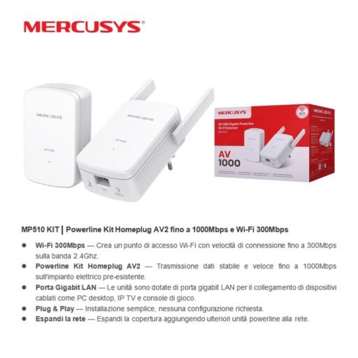 POWERLINE 1000MB W-IFI MERCUSYS MP510KIT