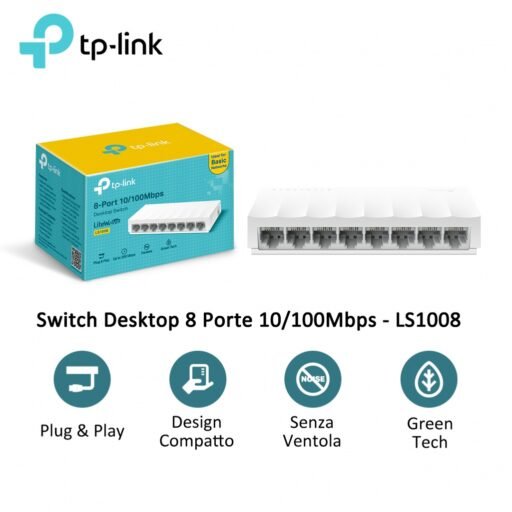 SWITCH 8 PORTE 100Mbps TP-LINK LS1008
