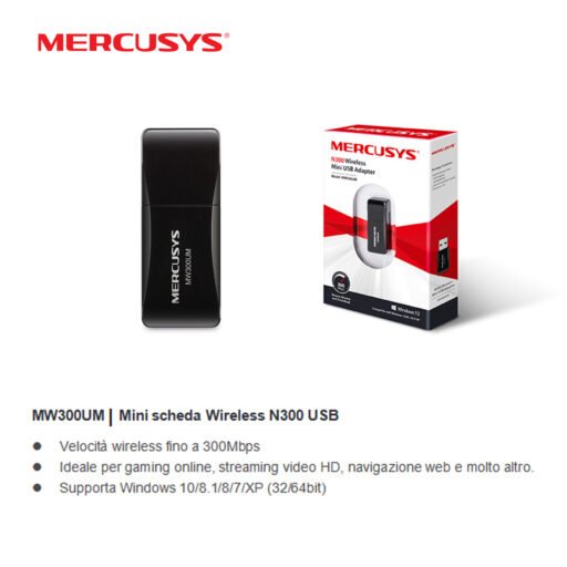 Usb Mini 300Mb Wifi Mercusys Mw300Um Pz1