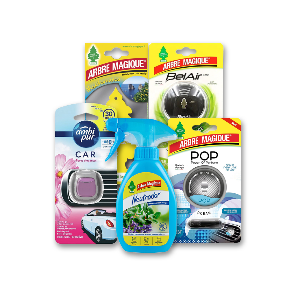 Deodoranti auto all’ingrosso - profumatori per auto clip, gel, cartoncino | Supergros.it