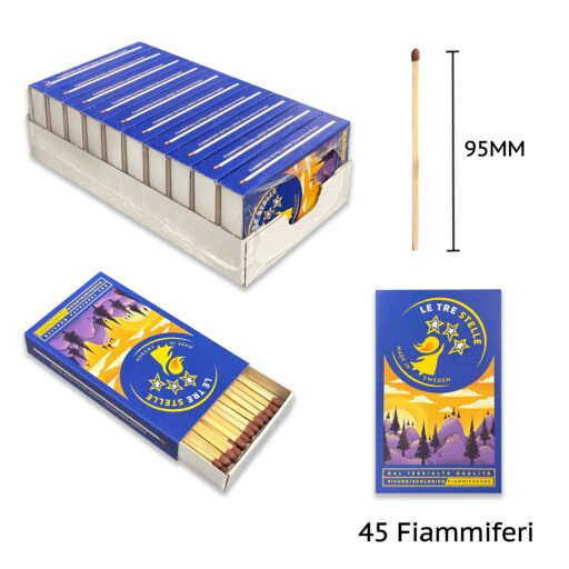 Fiammiferone Le Stre Stelle 22B 45 Fiammiferi Conf.10Pz