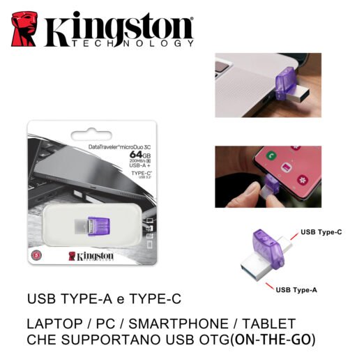 Usb 64Gb Microduo Usb Type-C 3.2 Kingston Bl1