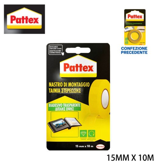 Biadesivo Trasp. 15Mmx10Mt Art.2857477 715146 Pattex Bl1