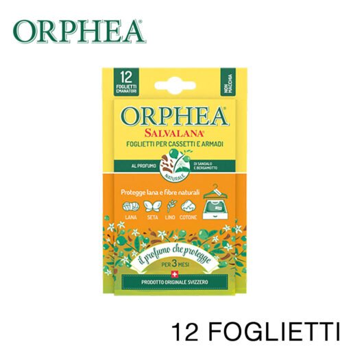 Orphea Salvalana Foglietti Per Cassetti Armadi Sandalo E Bergamotto 12Foglietti Art.118251 24Pz