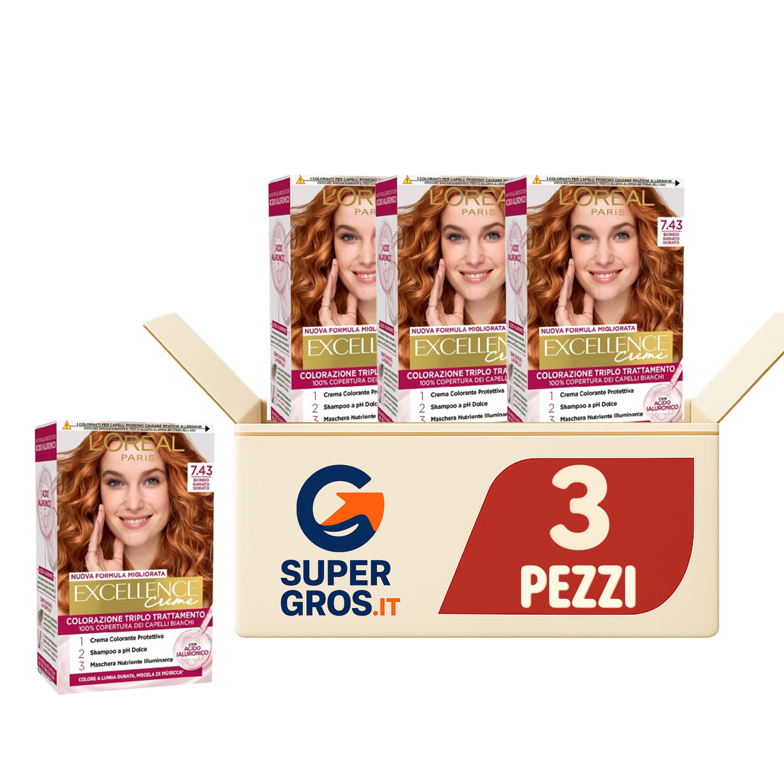 L’Oréal Paris Excellence 7.43 Biondo Dorato Ramato Art.A1493678 - immagine 4