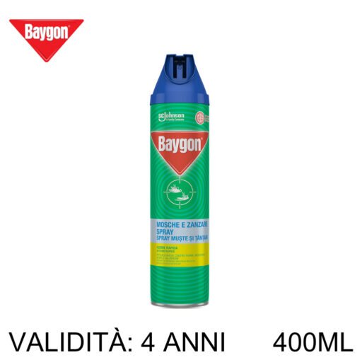 Baygon Mosche E Zanzare Spray 400Ml Art.356448 12Pz