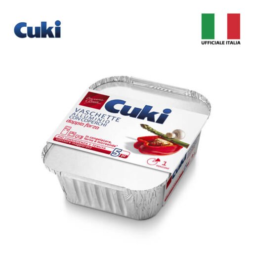 ##CUKI VASCHETTE ALLUMINIO CON COPERCHIO 1PORZIONI 5PZ RW31 ART.21005