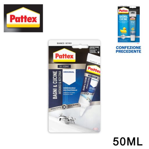 Silicone 50Ml Bianco Bagni-Cucine Art.2647966 2814242 Pattex Bl1