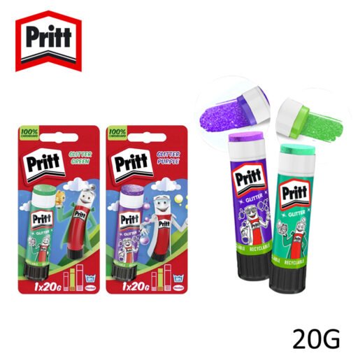 Colla 20Gr Stick Glitter Viola Verde Art.2763963 Pritt Pz1