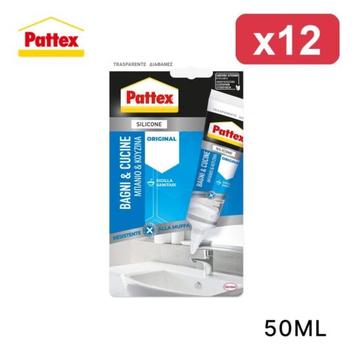 PATTEX SILICONE TRASP 50ML BAGNI CUCINE