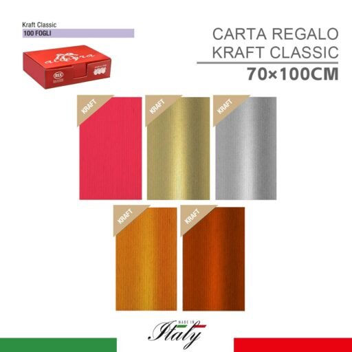 CARTA REGALO KRAFT MIX 100FF 70X100 PZ1