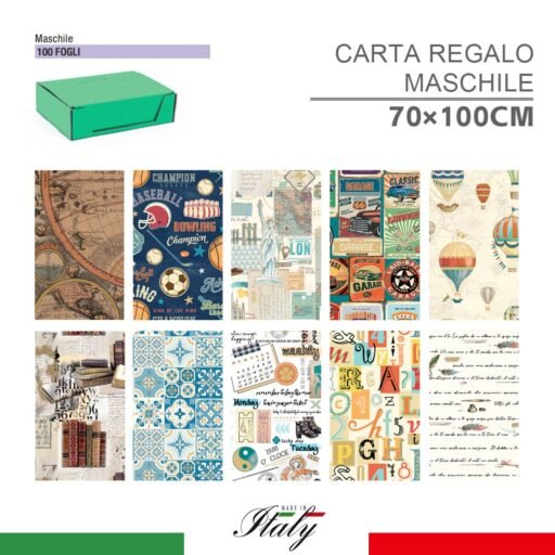 CARTA REGALO MASCHILE 100FF 70X100 PZ1