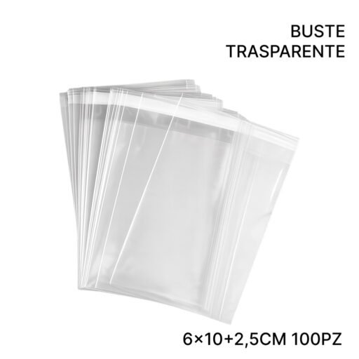 BUSTE SACCO 6X10 TRASP.BIADESIVO 100PZ