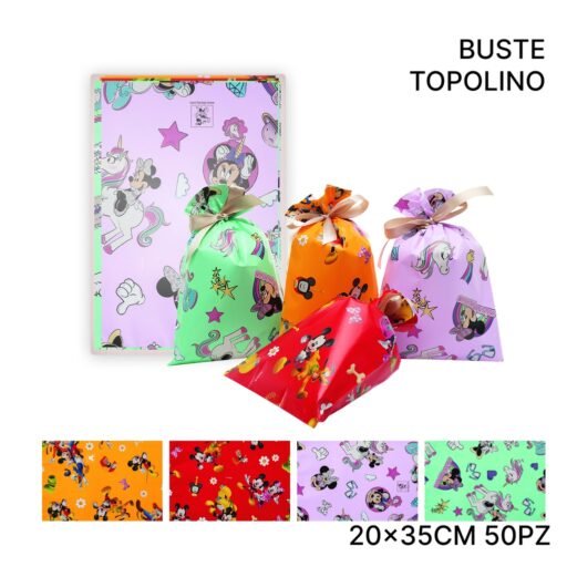 BUSTE SACCO 20X35 TOPOLINO ASS. 50PZ