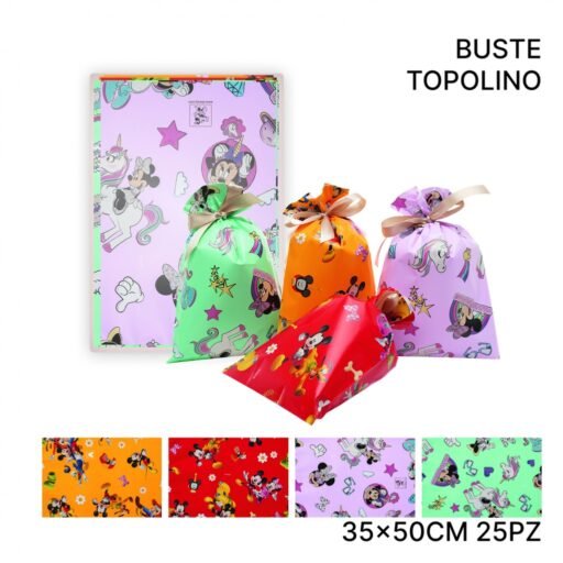 BUSTE SACCO 35X50 TOPOLINO ASS. 25PZ