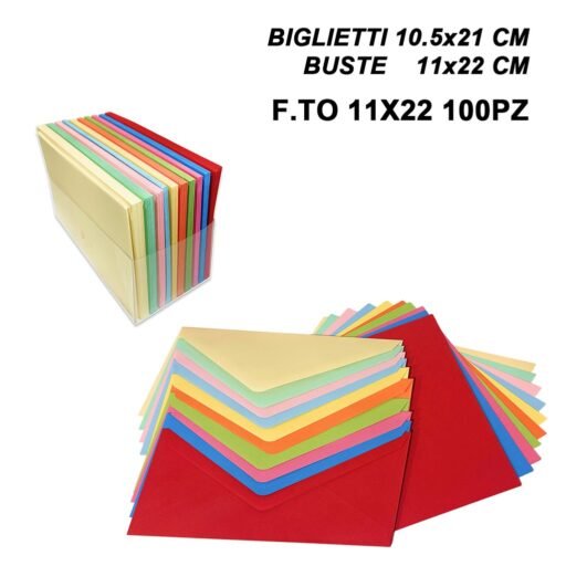 BIGL. BUSTE F.TO 11X22 100/100 10 COLORI