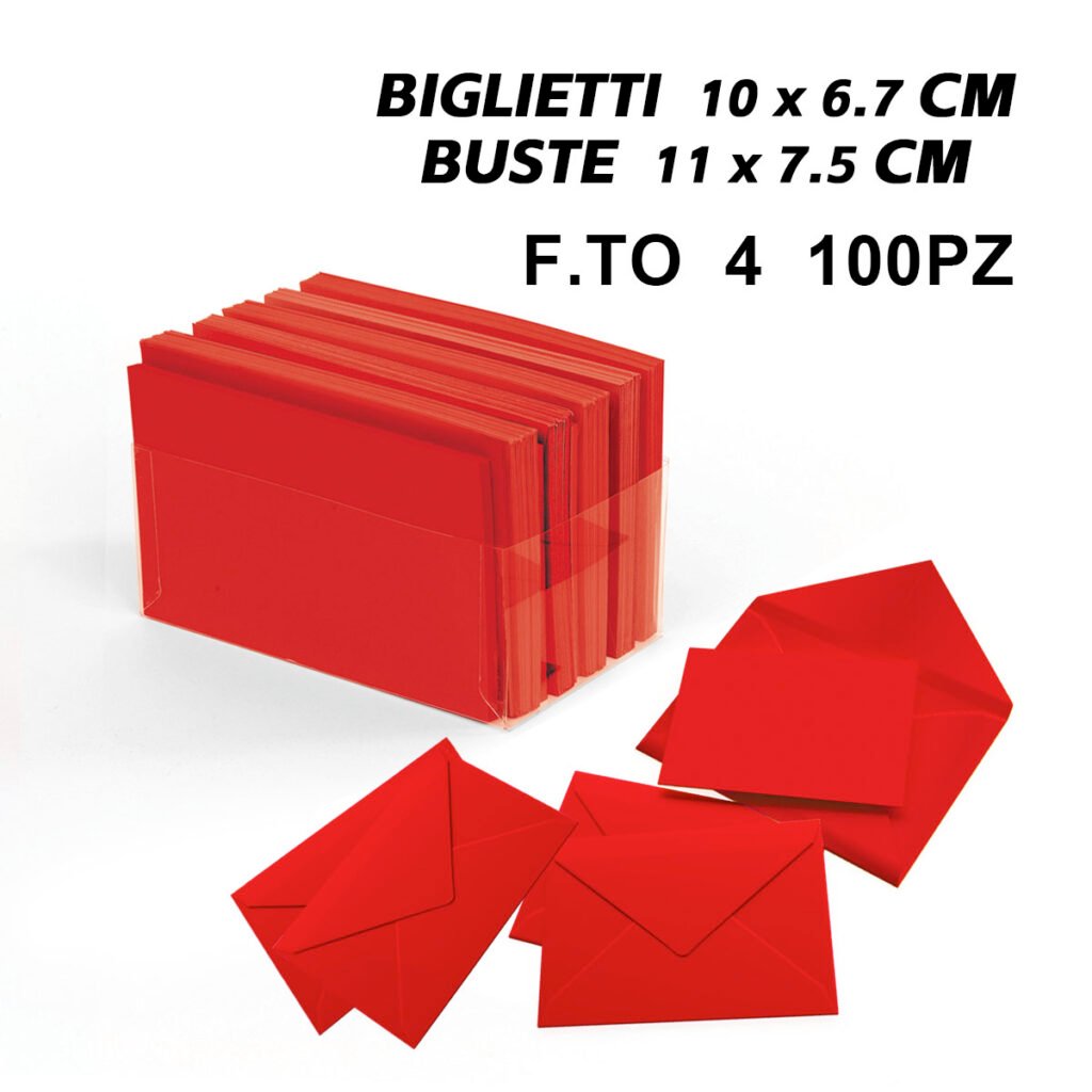 Biglietti E Buste F.To 4 100 100 Rosso Art.Lf40007F4