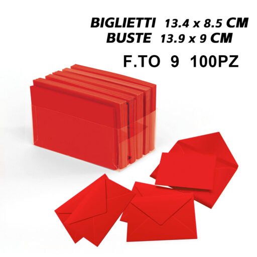 Biglietti E Buste F.To 9 100 100 Rosso Art.Lf40007F9