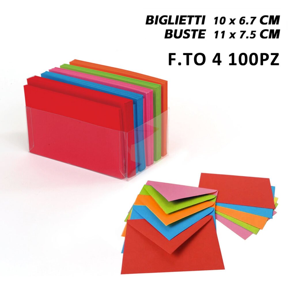Biglietti E Buste F.To 4 100 100 Colori Forti Art.Lf40017F4 1Pz