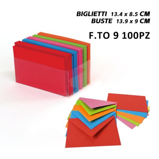 Biglietti E Buste F.To 9 100 100 Colori Forti Art.Lf40017F9