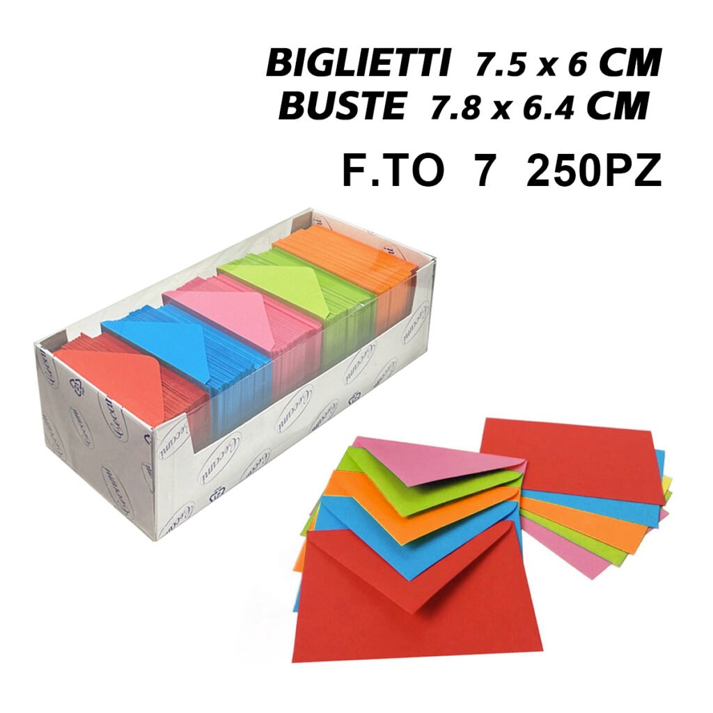 Biglietti E Buste F.To 7 250 250 Colori Forti Art.Lf40030F7