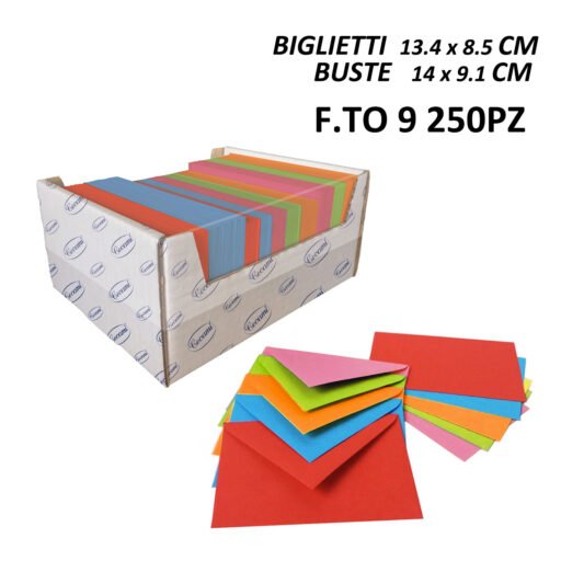 Biglietti E Buste F.To 9 250 250 Colori Forti Art.Lf40030F9 1Pz