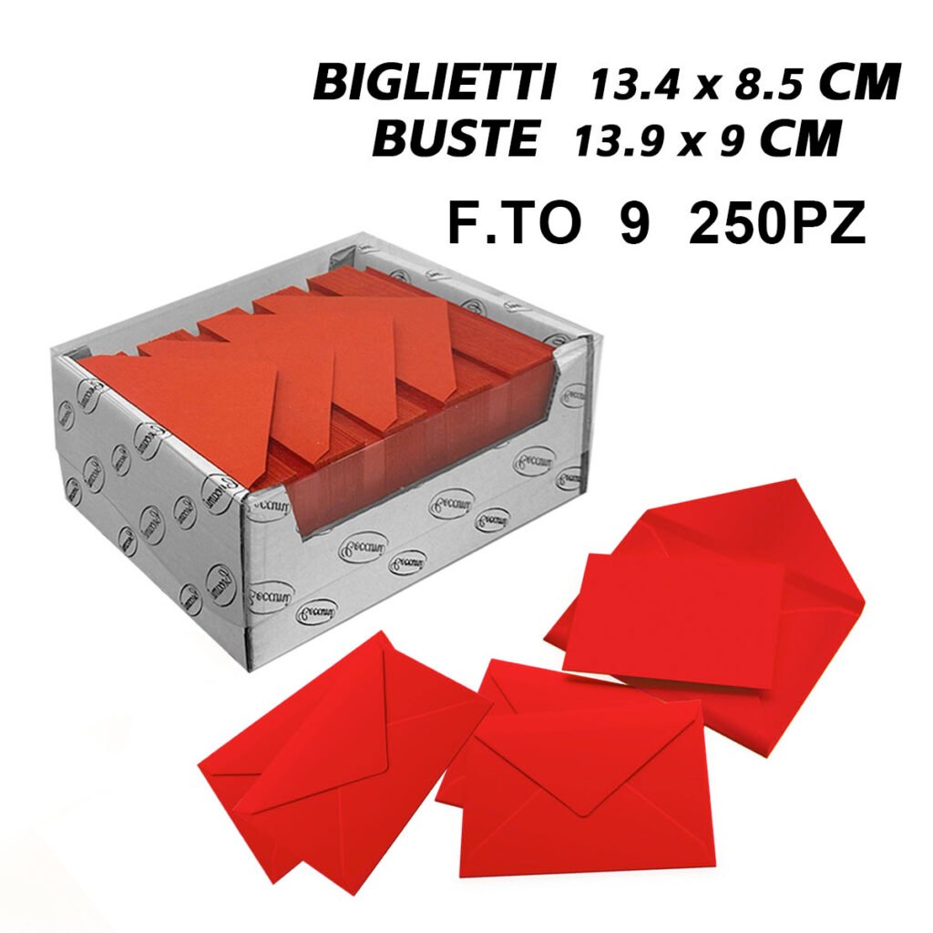 Biglietti E Buste F.To 9 250 250 Rosso Art.Lf40031F9