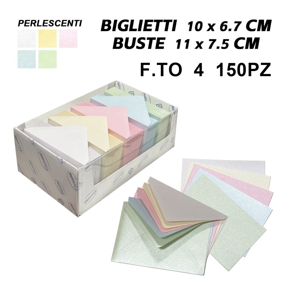 Biglietti E Busta Ft.4 150 150 Pastello Perlescenti Lf40032F4 Pz1