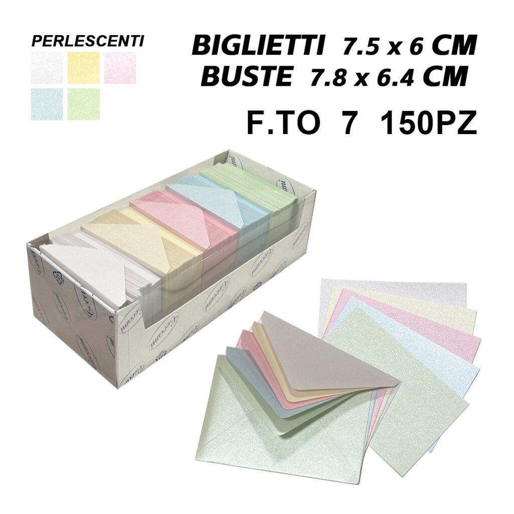 Biglietti E Busta Ft.7 150 150 Pastello Perlescenti Lf40032F7 Pz1