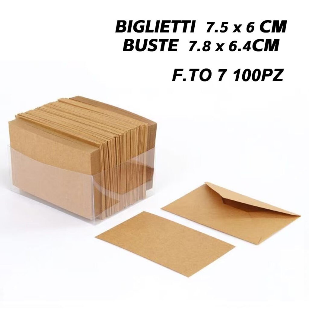 Biglietti E Busta Ft.7 100 100 Kraft Avana Lf40048F7 Pz1