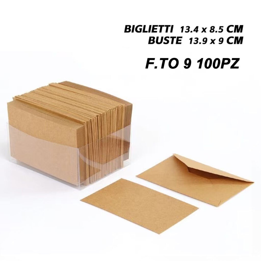 Biglietti E Busta Ft.9 100 100 Kraft Avana Lf40048F9 Pz1
