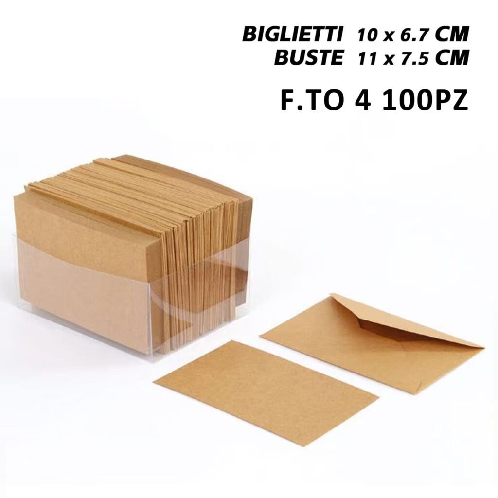 Biglietti E Busta Ft.4 100 100 Kraft Avana Lf40048F4 Pz1