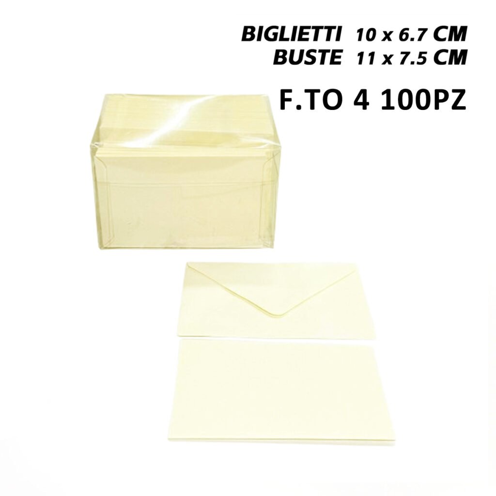 Biglietti E Buste F.To 4 100 100 Opalina Avorio Art.Lf40037F4 Pvc 1Pz