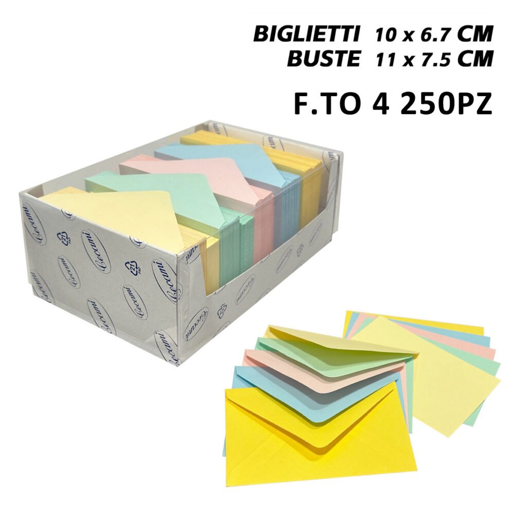 Biglietti E Buste F.To 4 250 250 Colori Tenui Art.Lf40053F4 1Pz