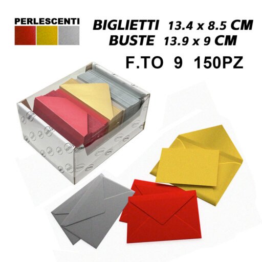 Biglietti E Buste F.To 9 150 150 3 Colori Perlescenti Art.Lf40054F9