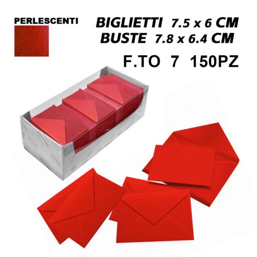 Biglietti E Buste F.To 7 150 150 Rosso Perlescente Art.Lf40055F7