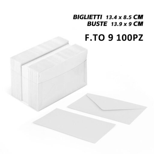 Biglietti E Buste F.To 9 100 100 Opalina Bianca Scatola Pvc Art.Lf40035F9 Pvc 1Pz
