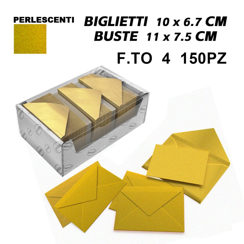 Biglietti E Buste F.To 4 150 150 Oro Perlescente Art.Lf40056F4