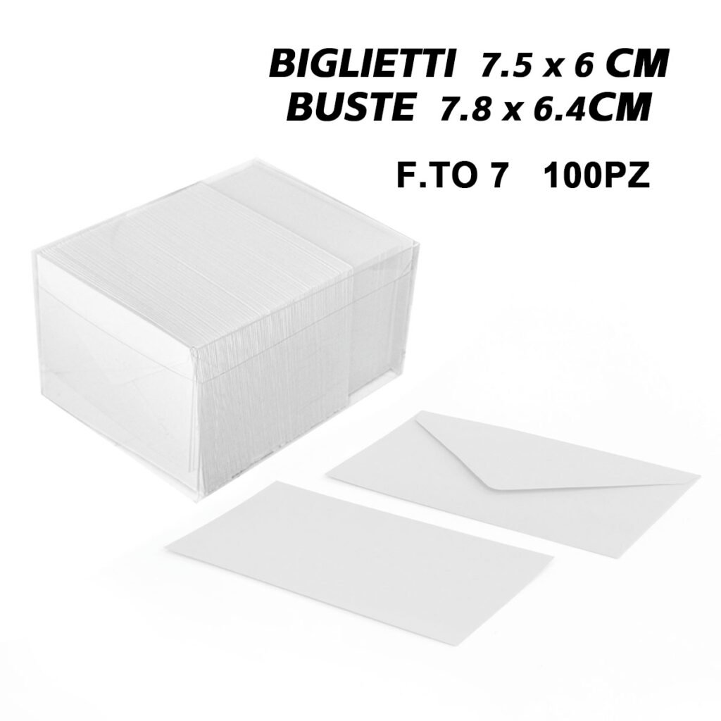 Biglietti Buste F.To 7 100 100 Opalina Bianca Scatola Pvc Art.Lf40035F7 Pvc 1Pz
