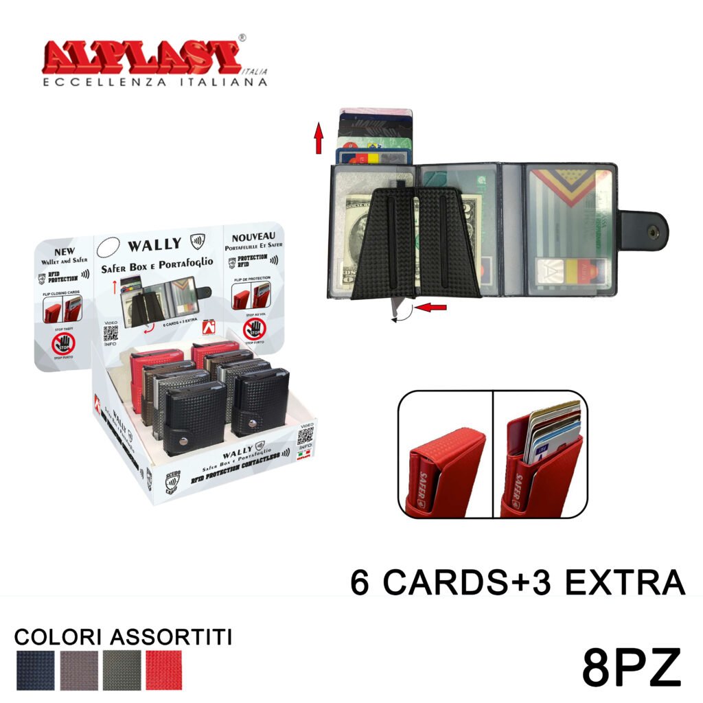 Portafoglio Portacard 8Pz Wally Carbon Alplast Art.1030Sc Apz1