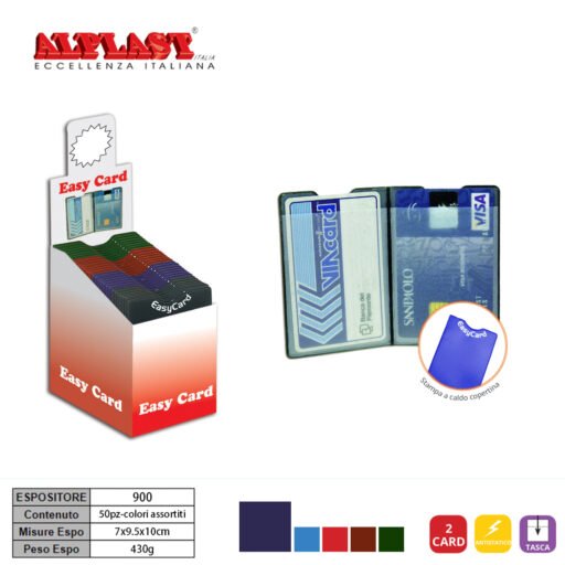 Porta Card 50Pz Easy Tu Colo.Ass. Alplast Art.900 Pz1