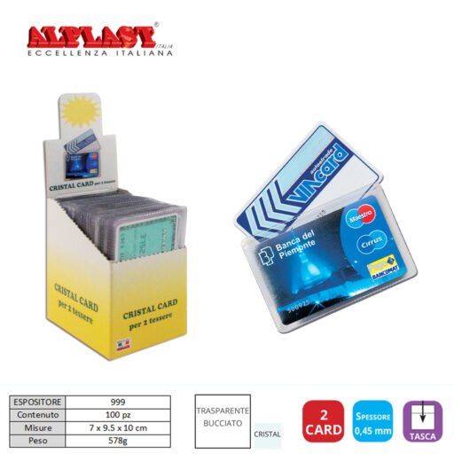 Porta Card 100Pz Tu Color.Trasp Alplast Art.999 Pz1