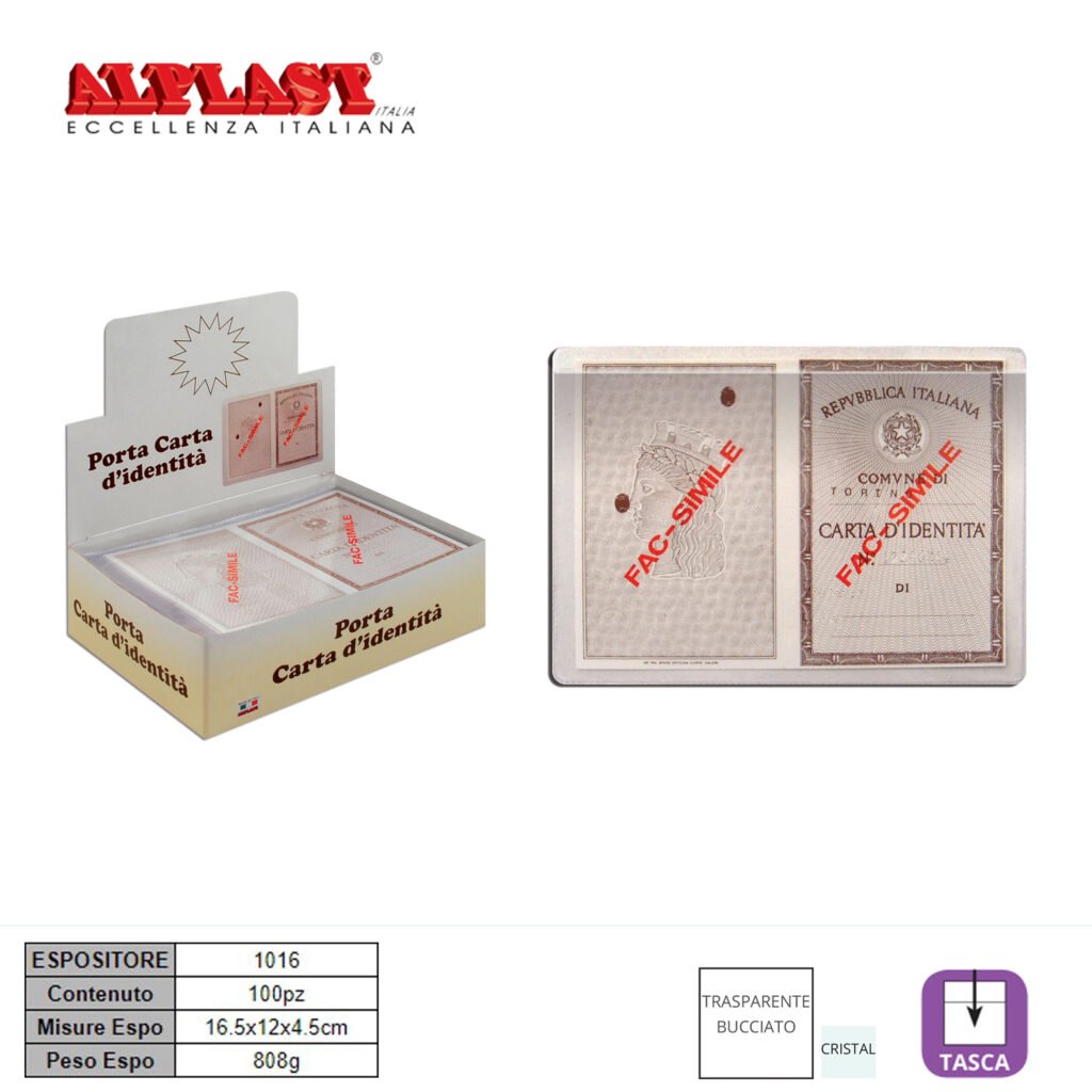 Carta Identita 100Pz Copertina Alplast Art.1016 Pz1