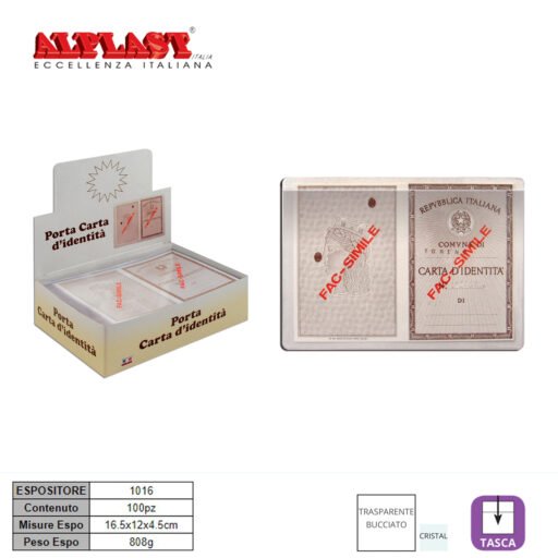 Carta Identita 100Pz Copertina Alplast Art.1016 Pz1