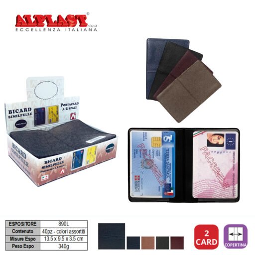 Porta Card Duo 40Pz Colori Scuri Alplast Art.890L Pz1