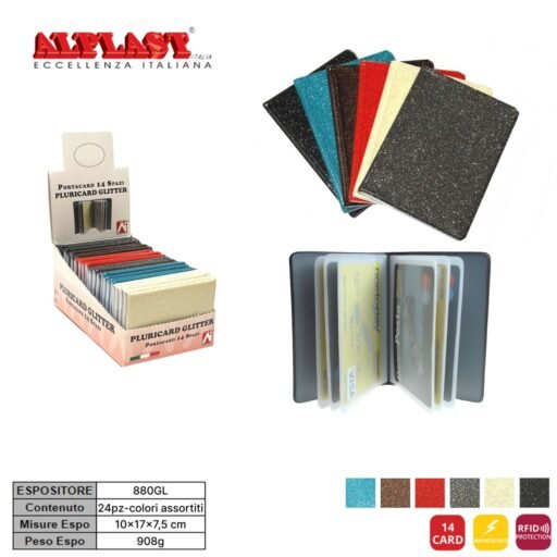 PORTACARD 14SPAZI GLITTER 24PZ ALPLAST