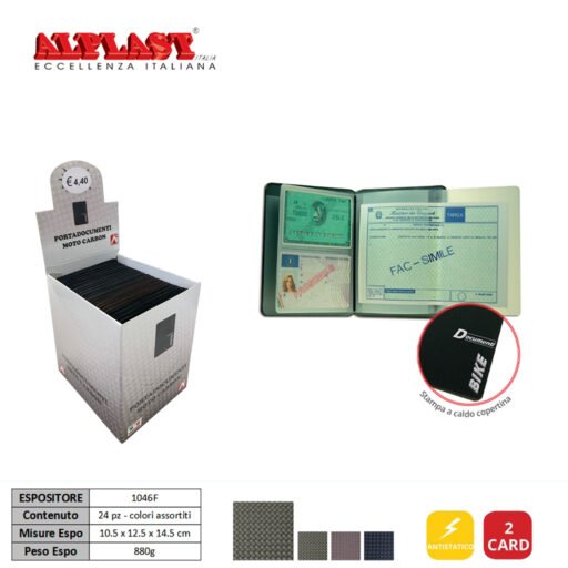 Porta Documenti Moto Carbon 24Pz Alplast Art.1046F Pz1