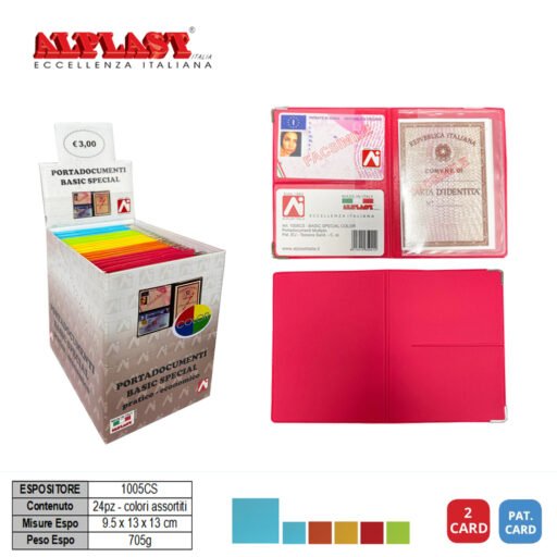 Porta Doc. 24Pz Patente Card Color Ass. Alplast Art.1005Cs Pz1