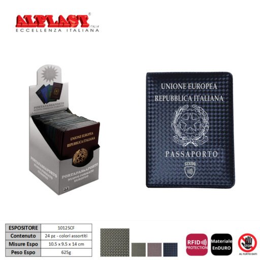 Porta Passaporto 24Pz Scudo Carbon Alplast Art.1012Scf Pz1