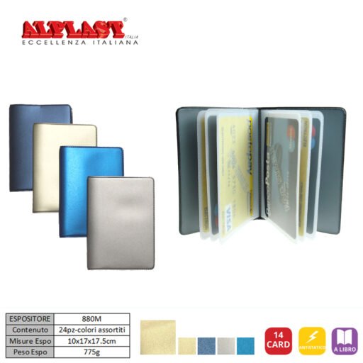 Porta Card 24Pz Colori Lucidi Alplast Art.880M Pz1